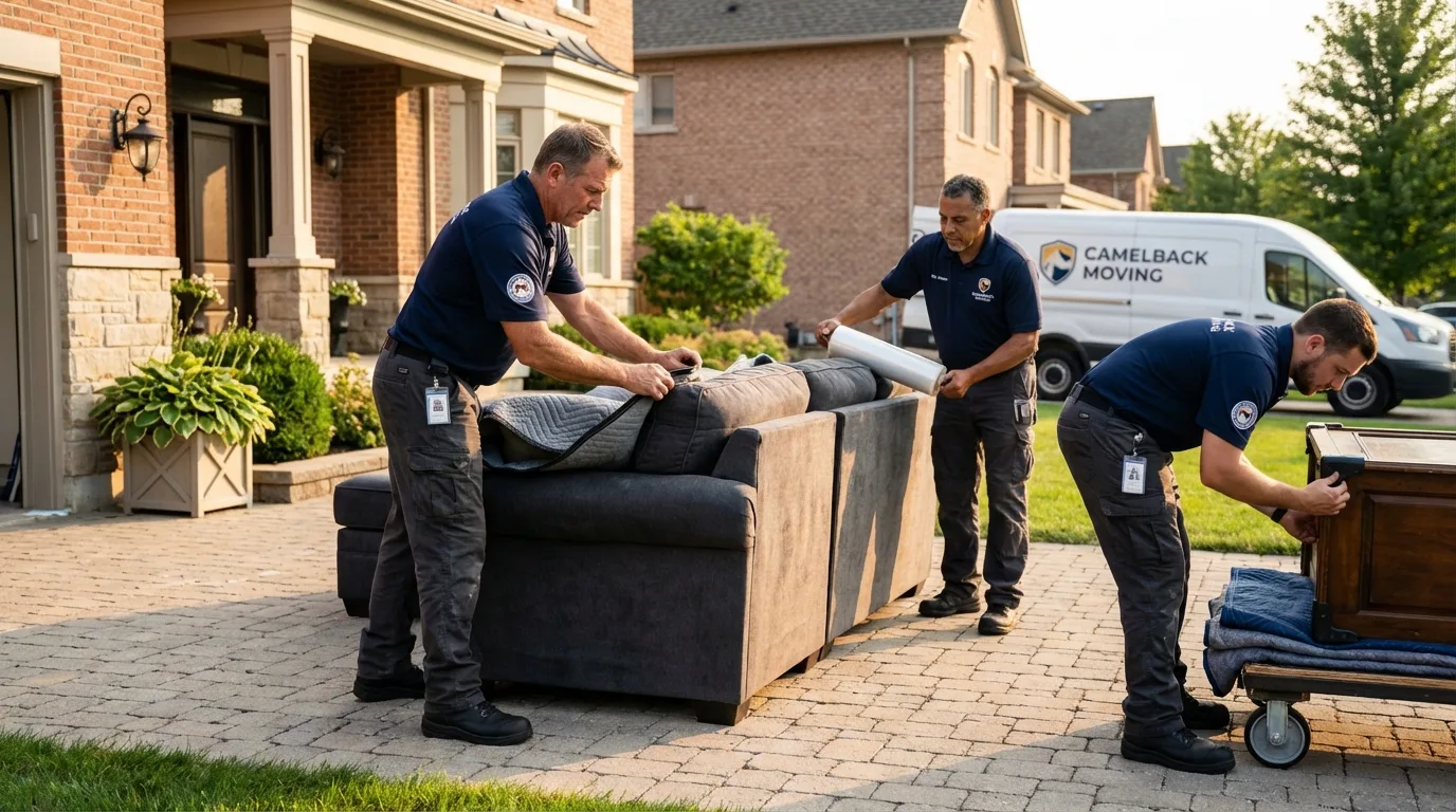 Large estate moving crew wrapping furniture in Homestead, FL
