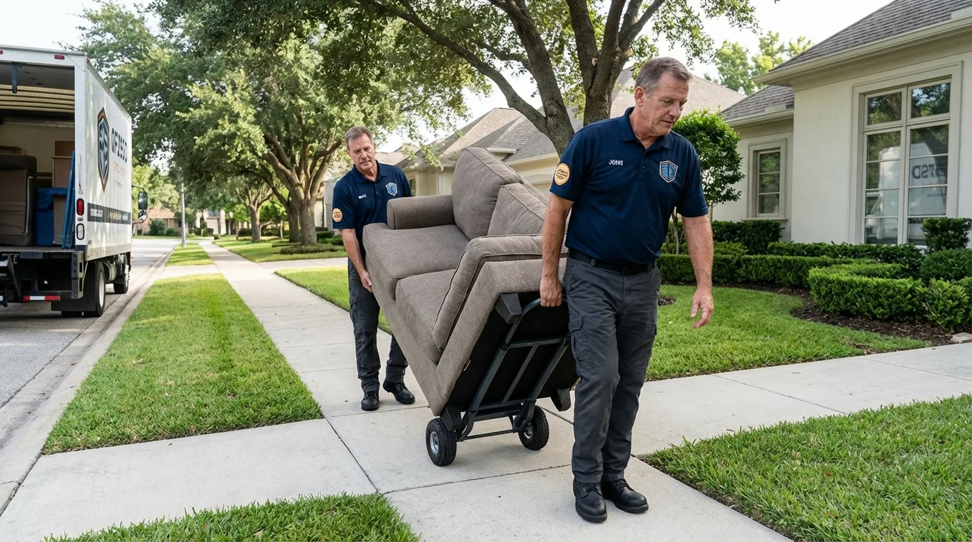 Local residential moving crew loading furniture in Homestead, FL